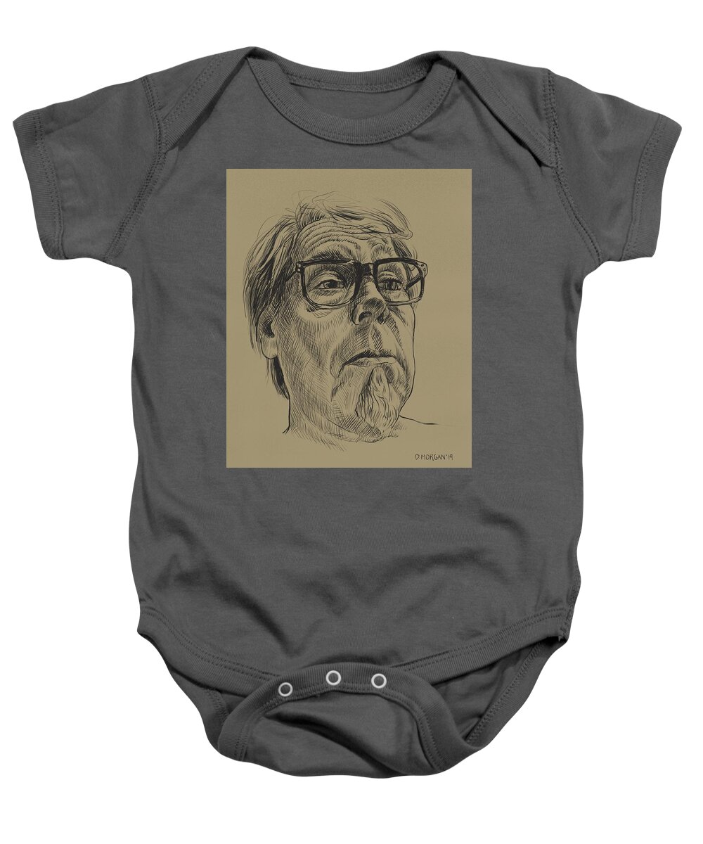 Pencil Baby Onesie featuring the digital art Self portrait by Don Morgan