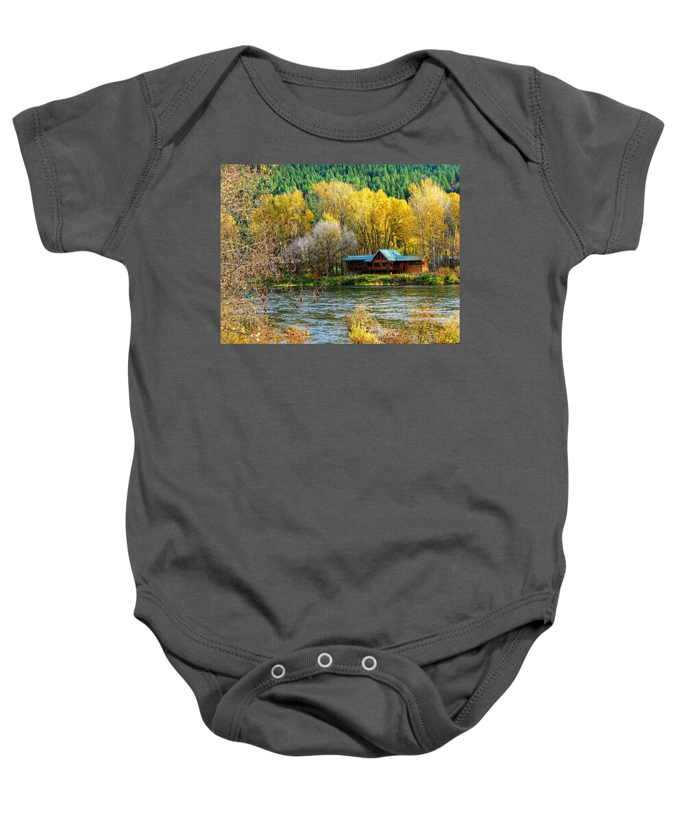 Cabin Baby Onesie featuring the photograph Serenity by Segura Shaw Photography