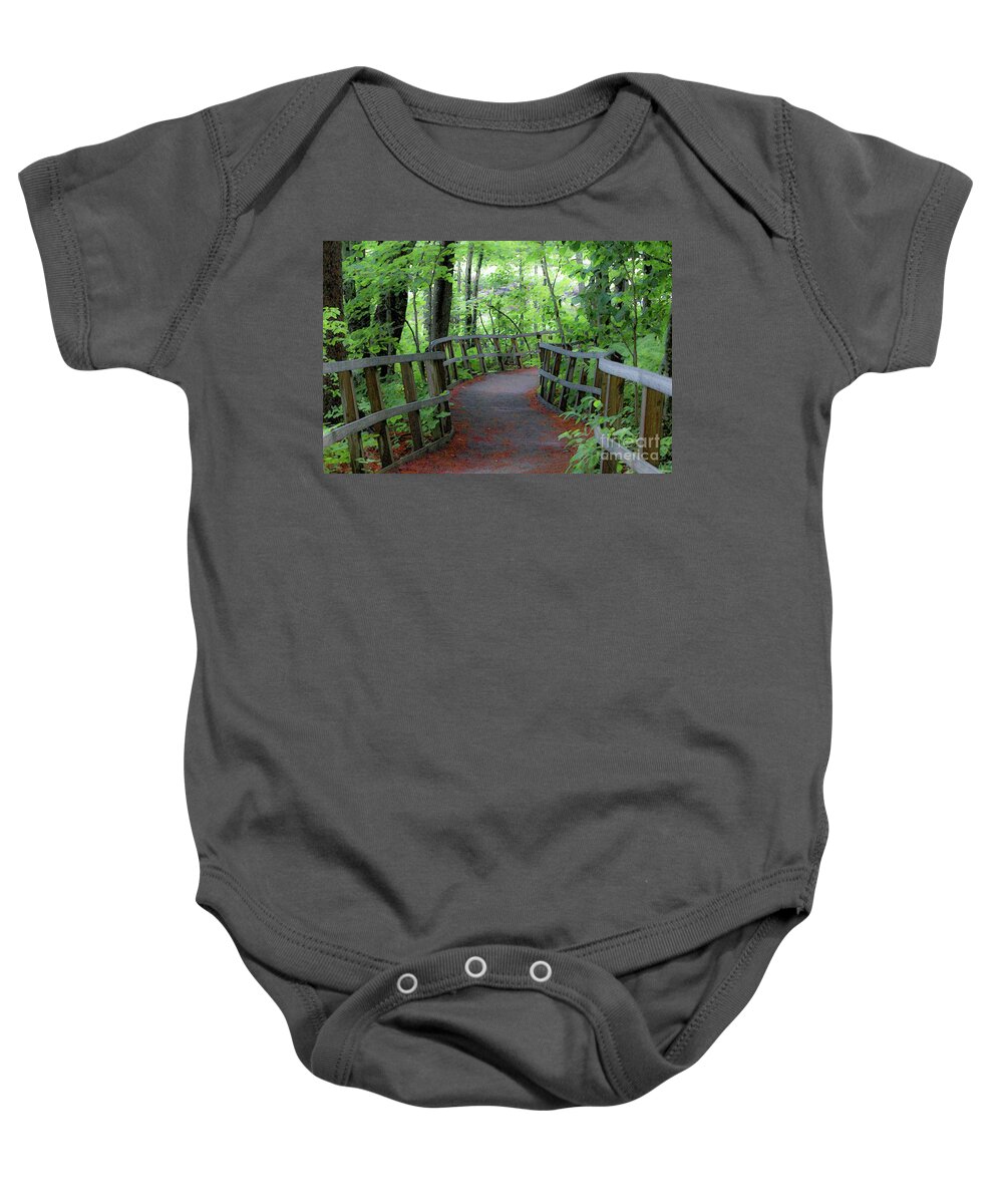Maine Baby Onesie featuring the digital art Shaded Walk by Patti Powers
