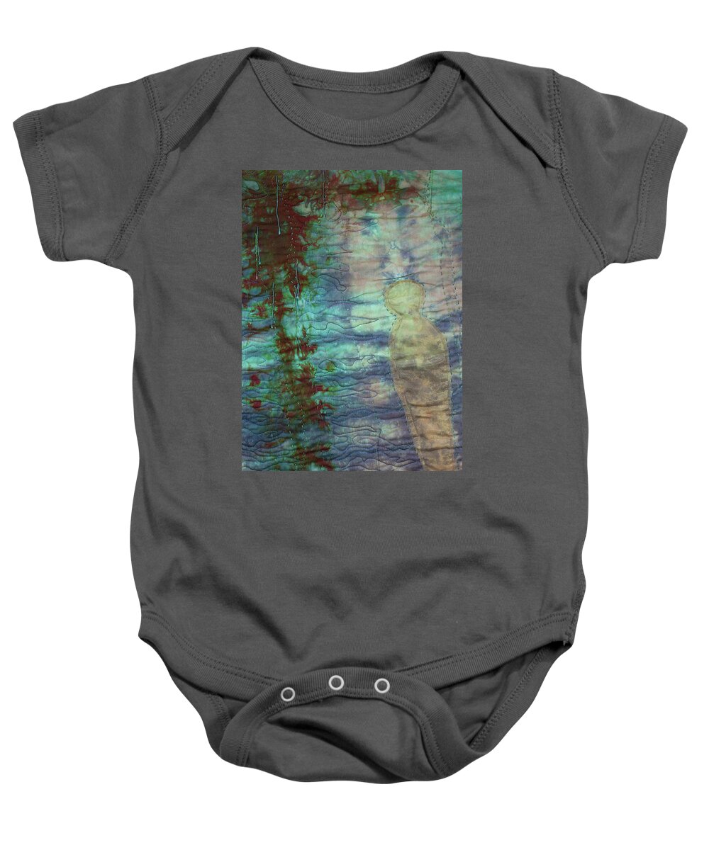 Shadow In The Sand Detail Baby Onesie featuring the mixed media Shadow in the Sand 2 by Vivian Aumond