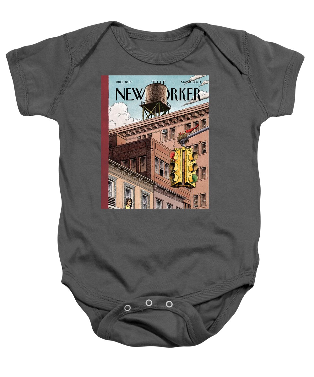 Coronavirus Baby Onesie featuring the drawing Shelter In Place by Christoph Mueller