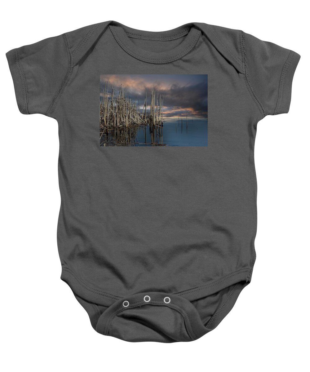 Photography Baby Onesie featuring the photograph Silence And Solitary By The Riverside Jurmala Latvia / Special Feature in Camera Art Group by Aleksandrs Drozdovs