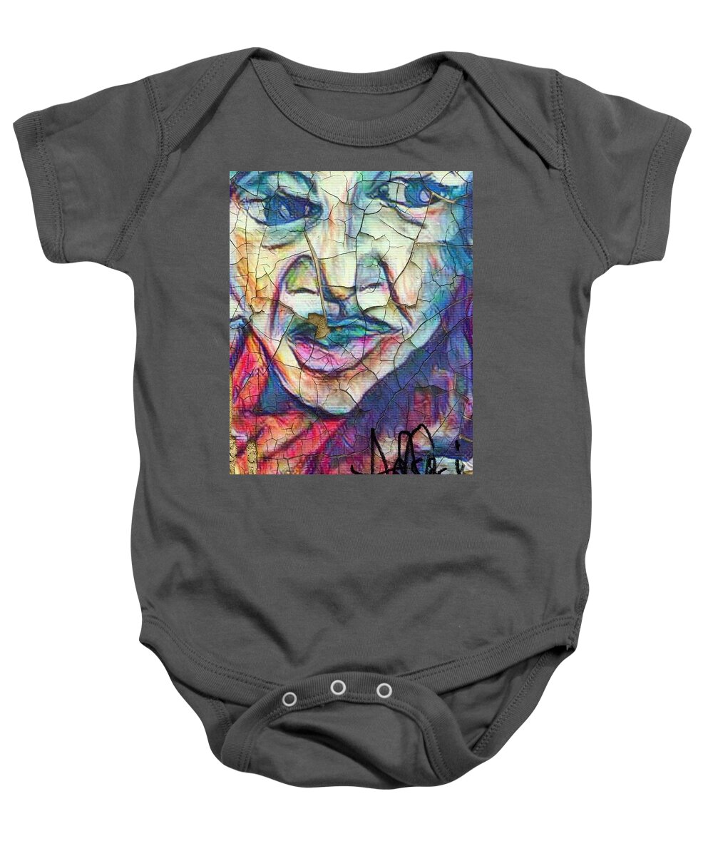  Baby Onesie featuring the mixed media Sista Mama by Angie ONeal