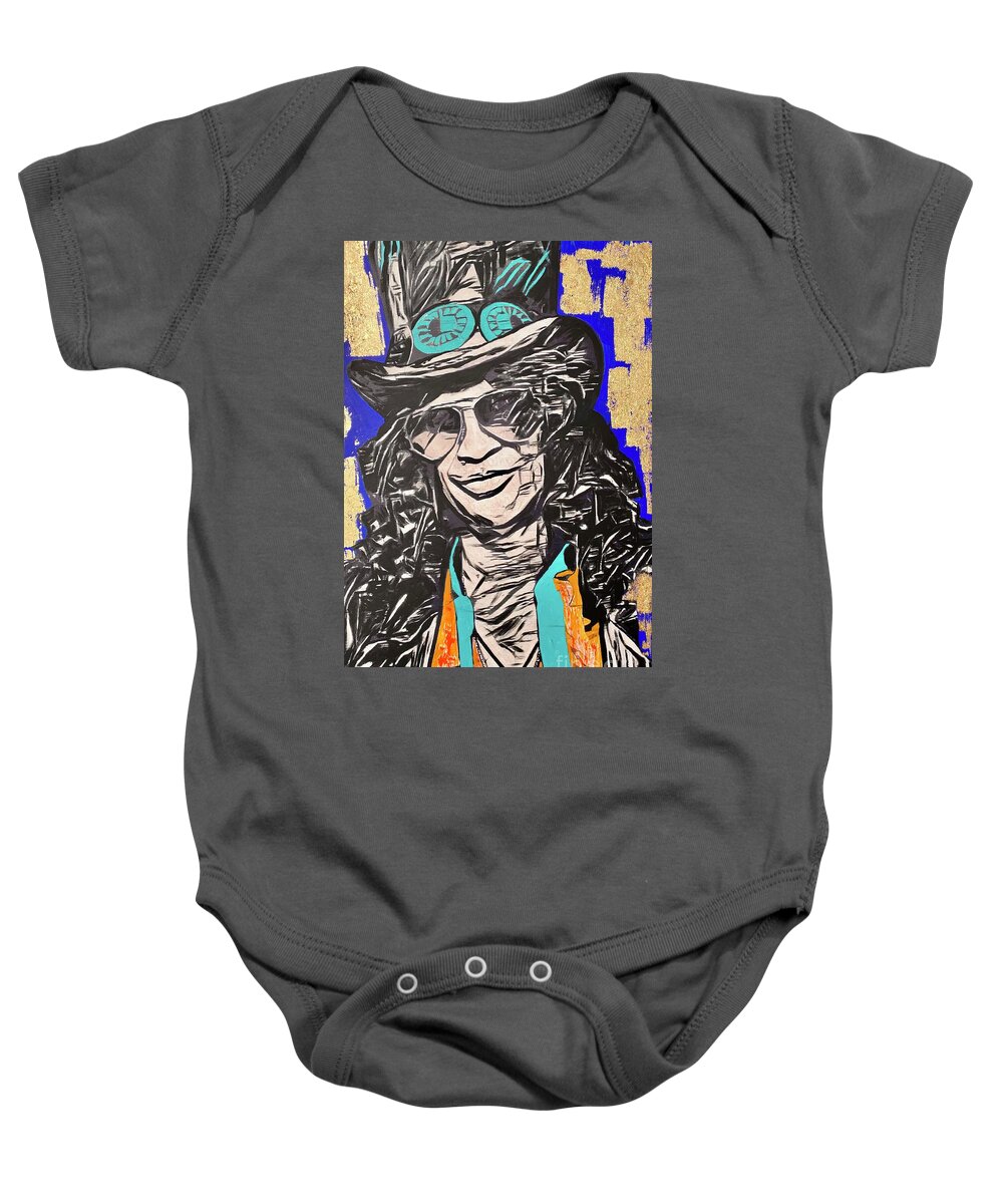 Slash Baby Onesie featuring the painting Slash by Jayime Jean