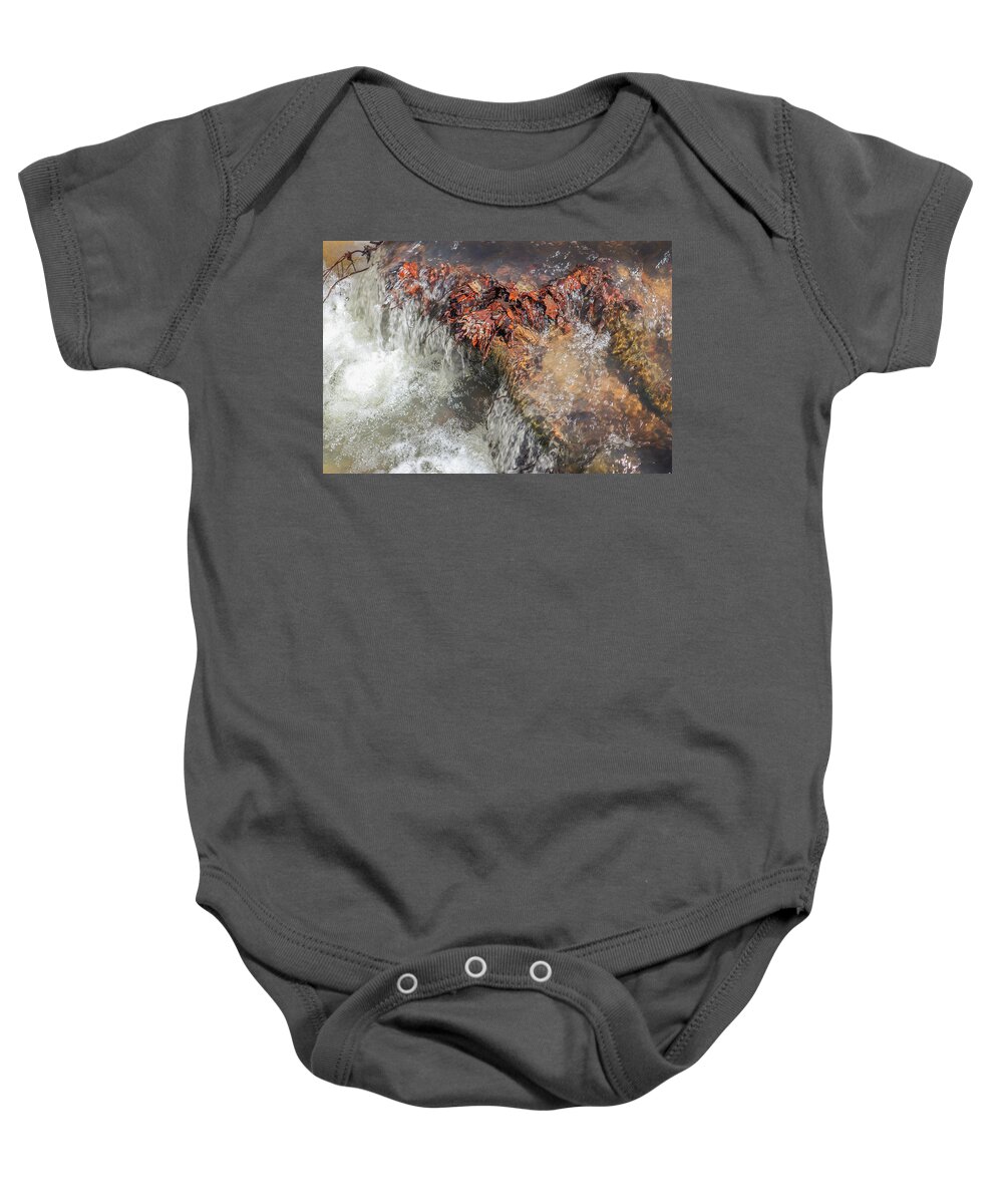 James H. Sloppy Floyd State Park Baby Onesie featuring the photograph Sloppy Floyd Creek Waterfall by Ed Williams