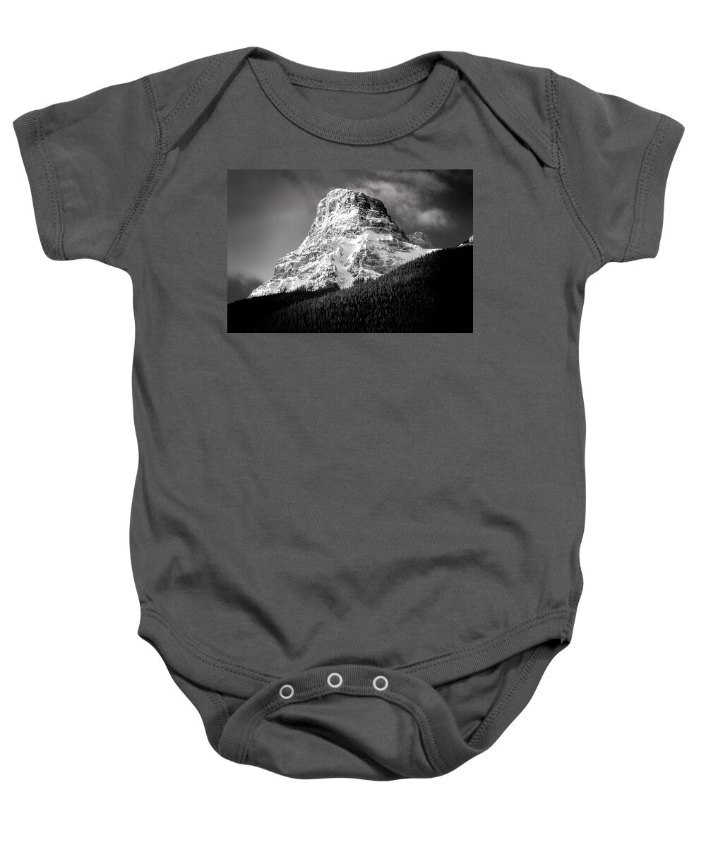 Mountain Baby Onesie featuring the photograph Snow capped mountain by Martin Pedersen