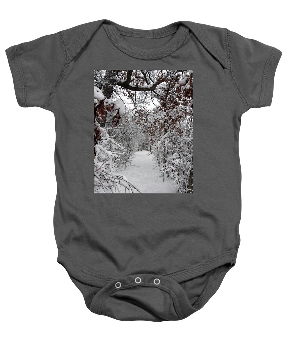 Snow Baby Onesie featuring the photograph Snow Trails by Scott Olsen