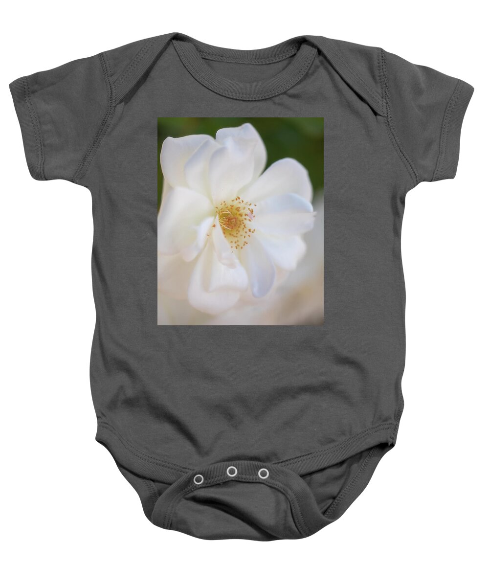 Flower Baby Onesie featuring the photograph Soft White Beauty by Teresa Wilson