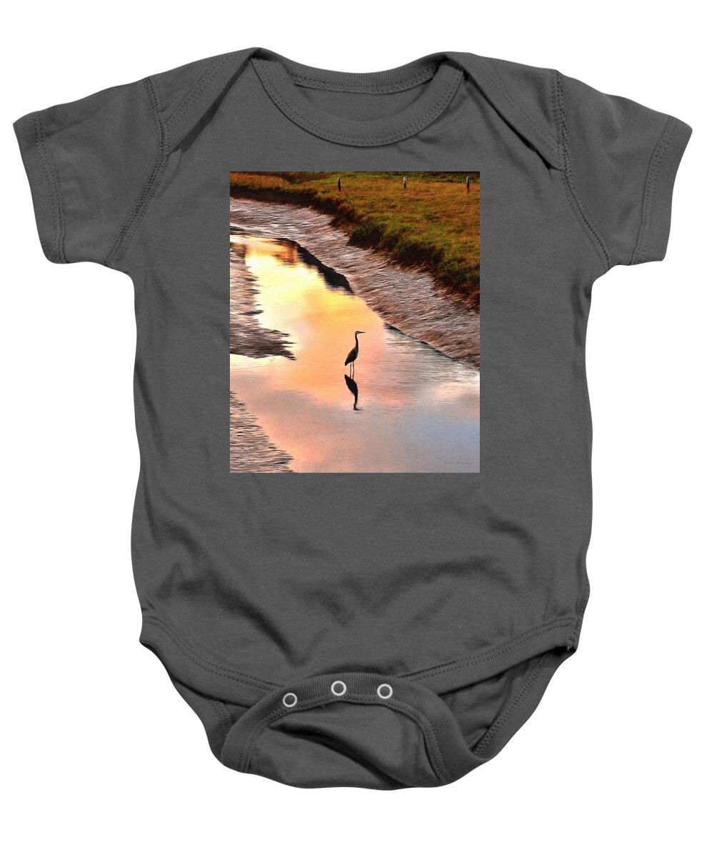 Great Blue Heron Baby Onesie featuring the photograph Solitude by Brian Tada