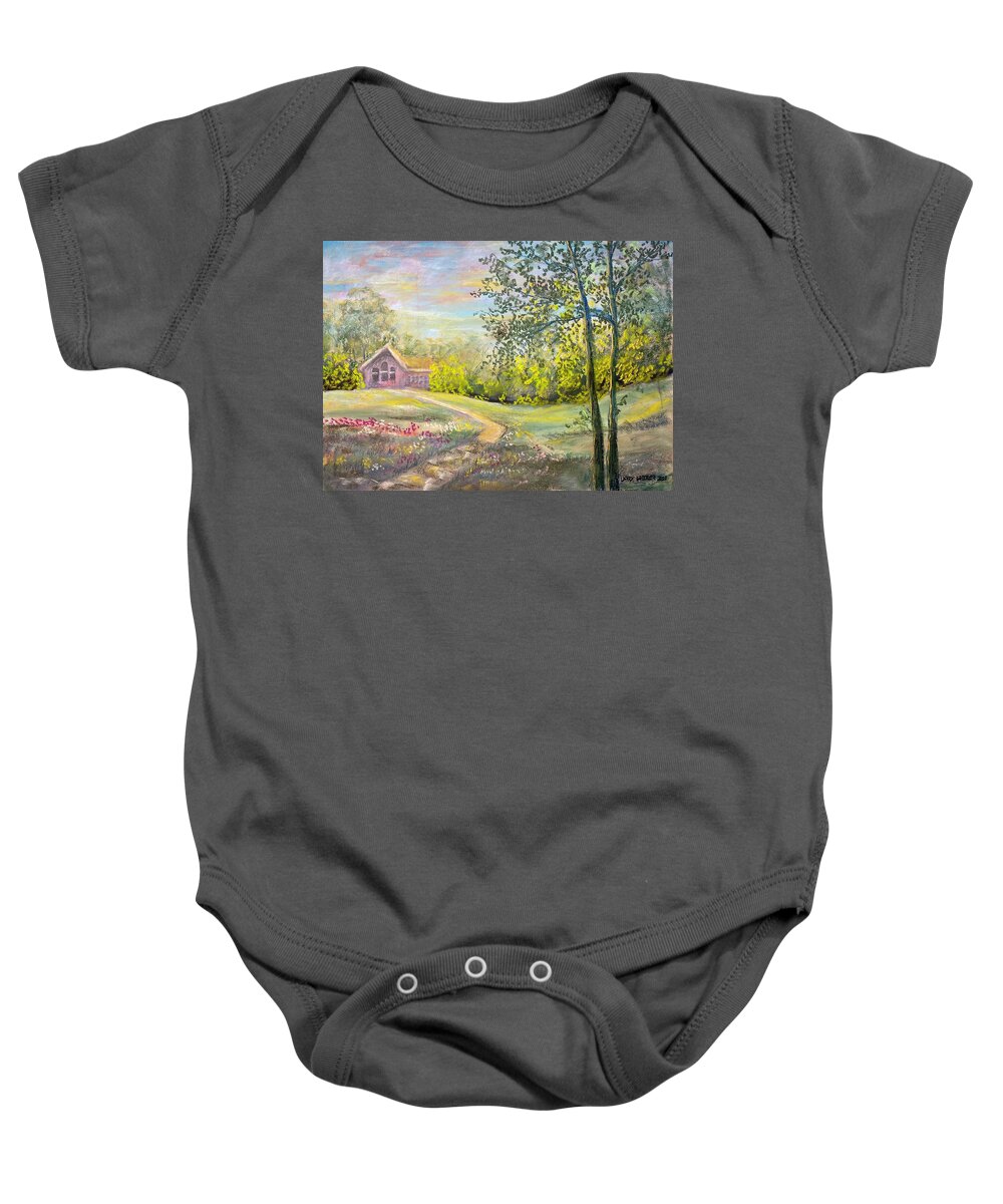 Pastel Painting Baby Onesie featuring the pastel Somewhere That's Green by Larry Whitler