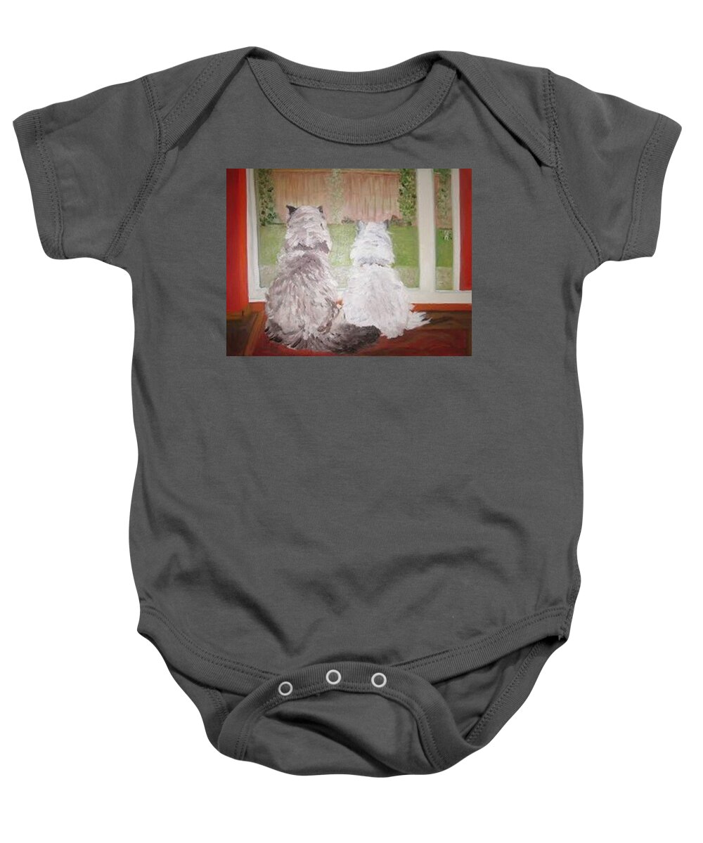 Himalayans Baby Onesie featuring the painting Sookie and Sebastian by Juliette Becker
