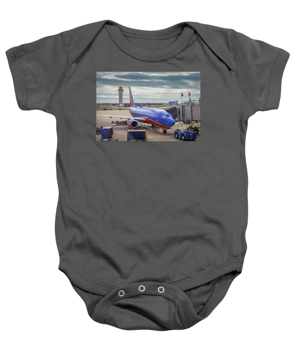 Southwest Airlines Baby Onesie featuring the photograph Southwest Airlines in Austin Texas by Robert Bellomy