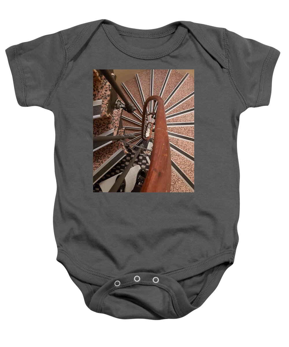 All Baby Onesie featuring the digital art Spiral Staircases Paris KN42 by Art Inspirity