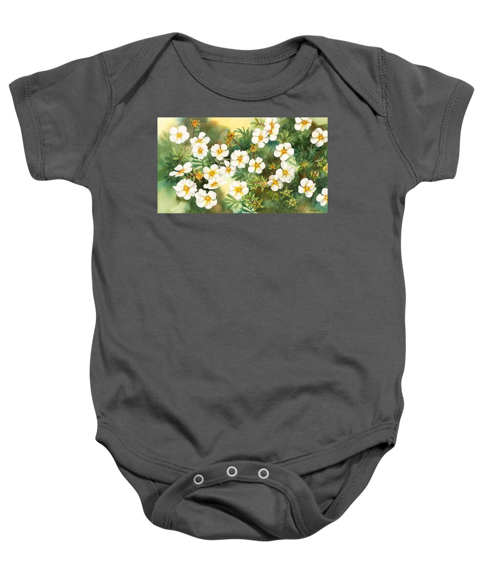 White Flower Baby Onesie featuring the painting Spirit of Hope by Espero Art