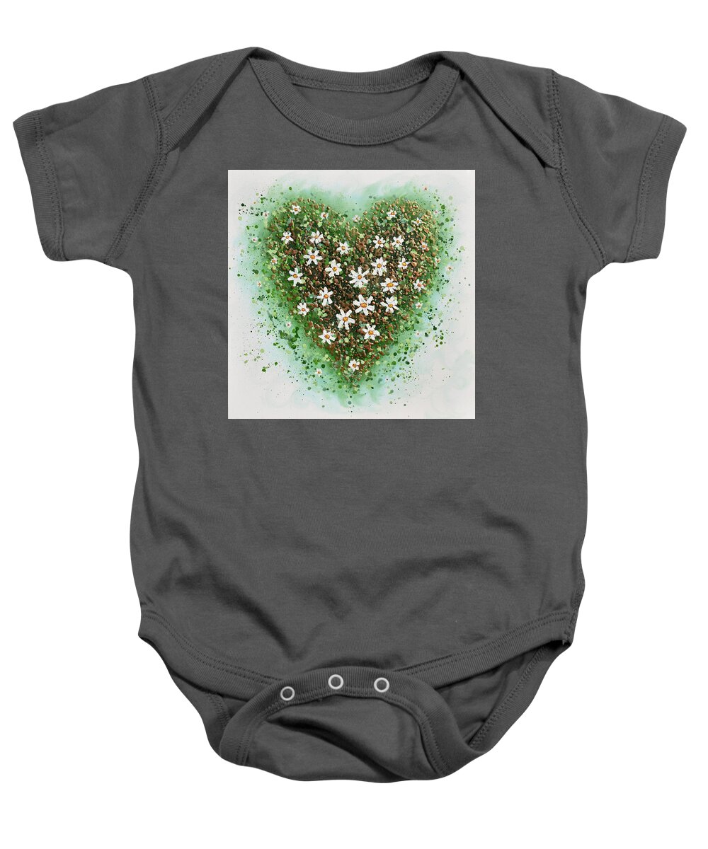 Heart Baby Onesie featuring the painting Spring Heart by Amanda Dagg