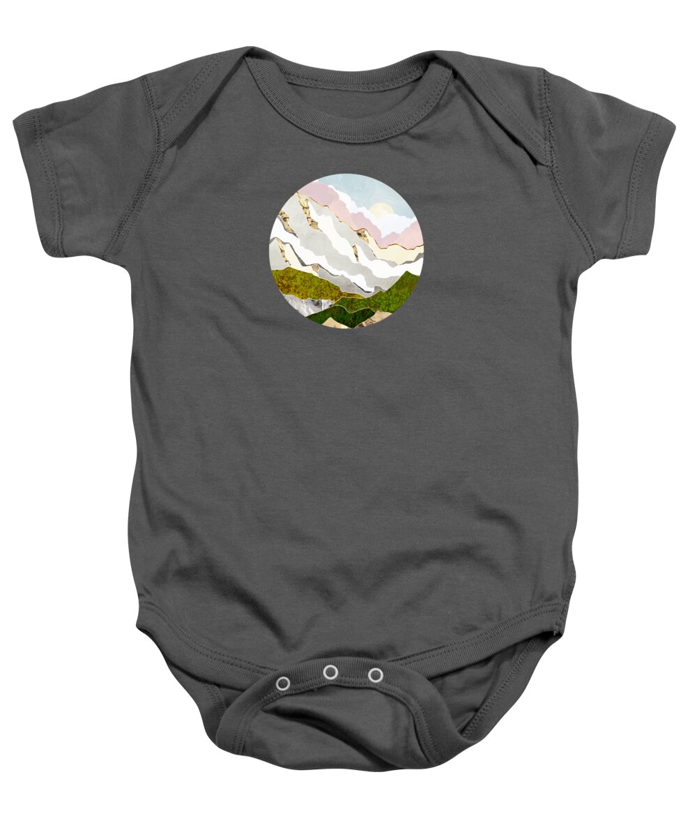 Spring Baby Onesie featuring the digital art Spring Mountain by Spacefrog Designs