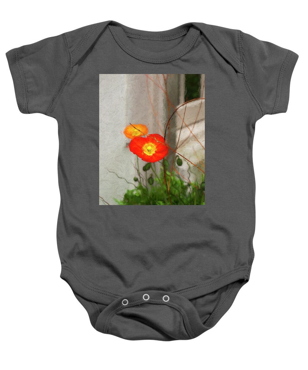 Poppy. Poppies Baby Onesie featuring the photograph Spring Poppies by Ginger Stein