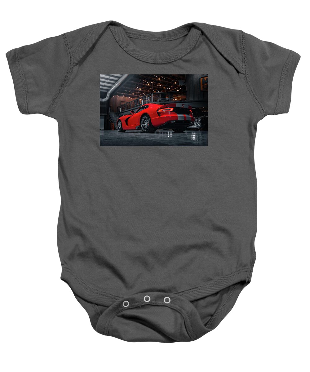 Srt Baby Onesie featuring the photograph SRT Viper GTS by David Whitaker Visuals