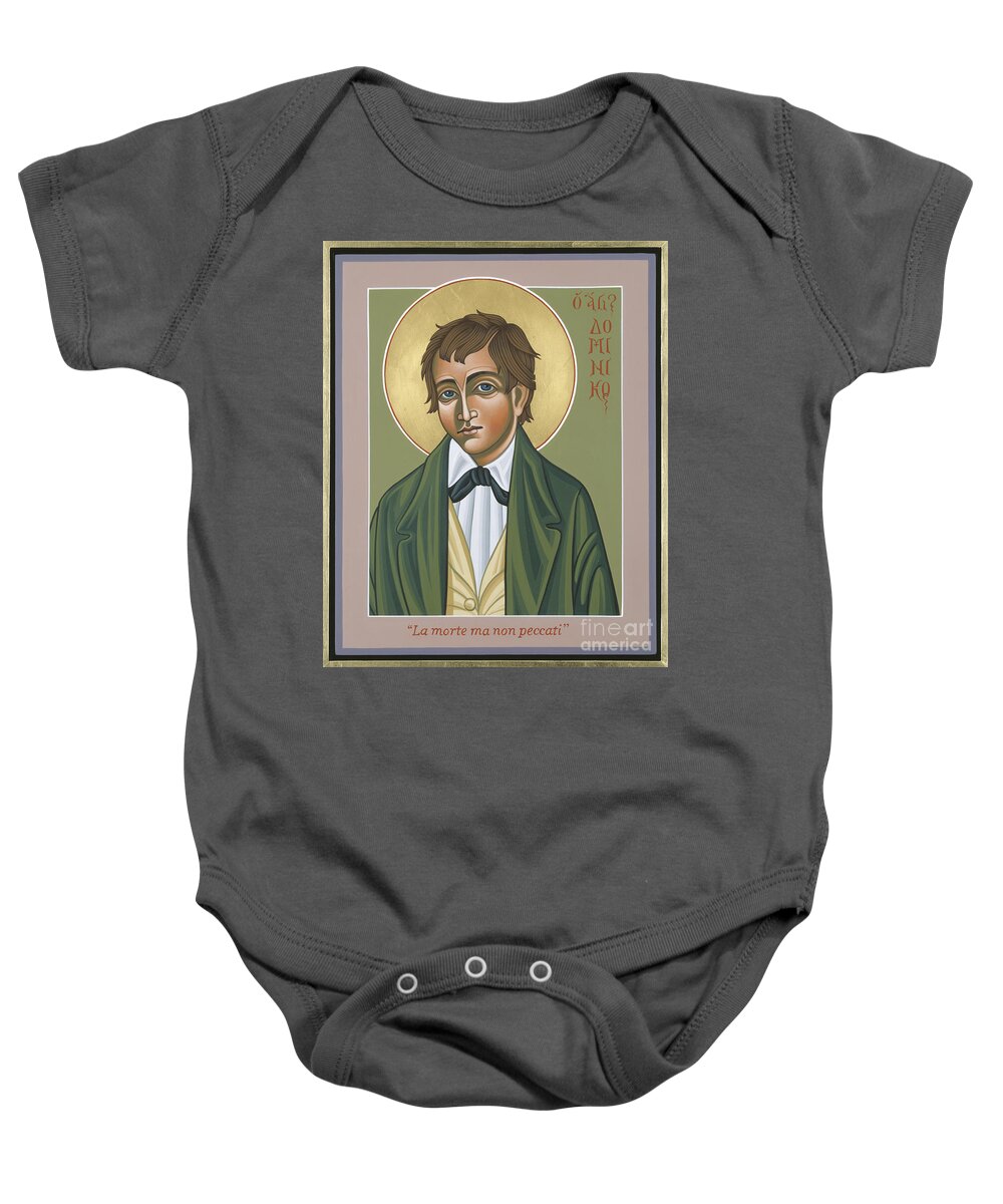 St Dominic Savio Baby Onesie featuring the painting St Dominic Savio Patron of Juvenile Delinquents 130 by William Hart McNichols