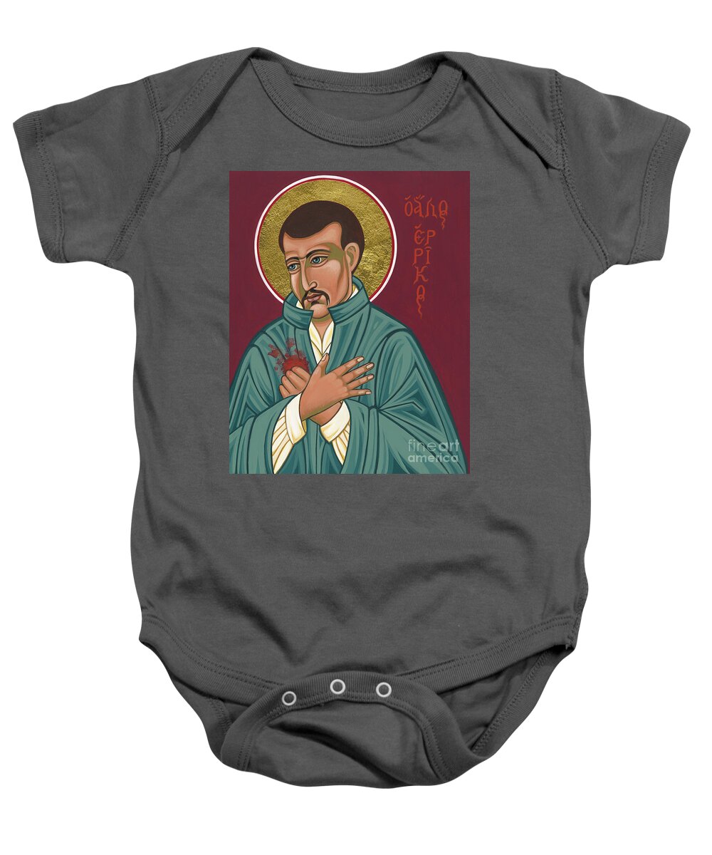St Henry Walpole Baby Onesie featuring the painting St Henry Walpole, SJ 324 by William Hart McNichols