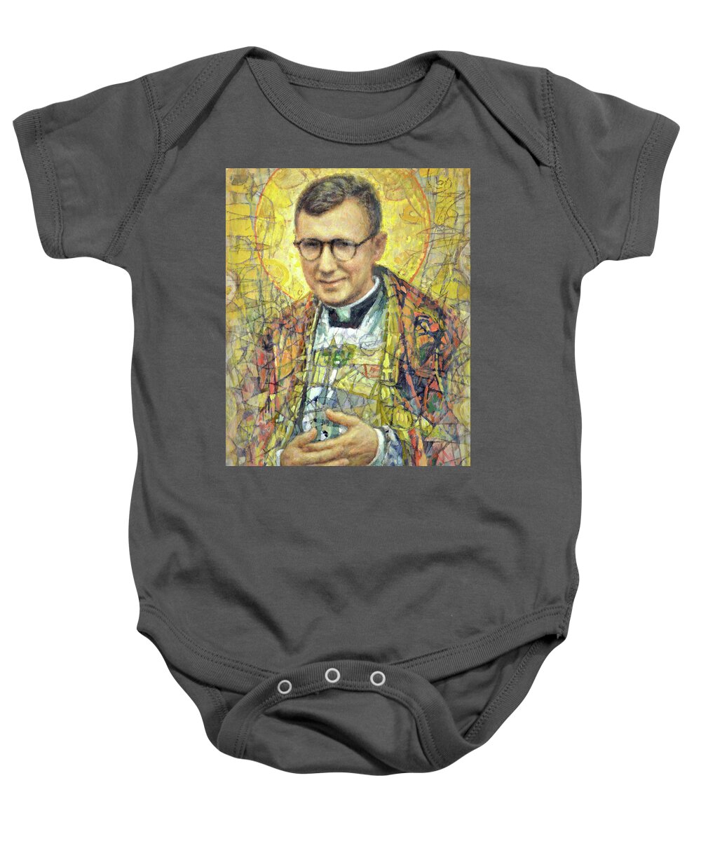 Saint Baby Onesie featuring the painting St. Jose Maria Escriva by Cameron Smith