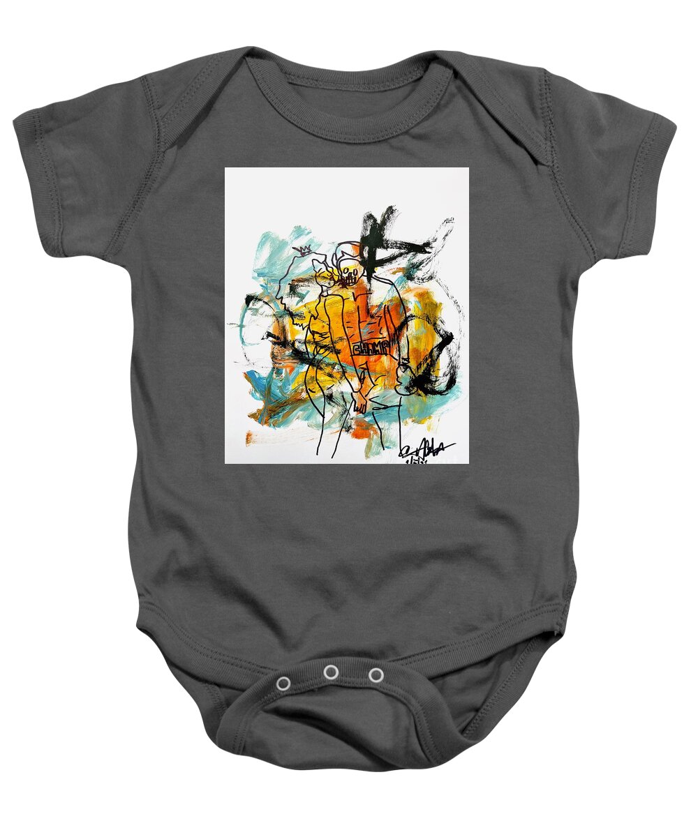  Baby Onesie featuring the mixed media Stand by Me by Oriel Ceballos