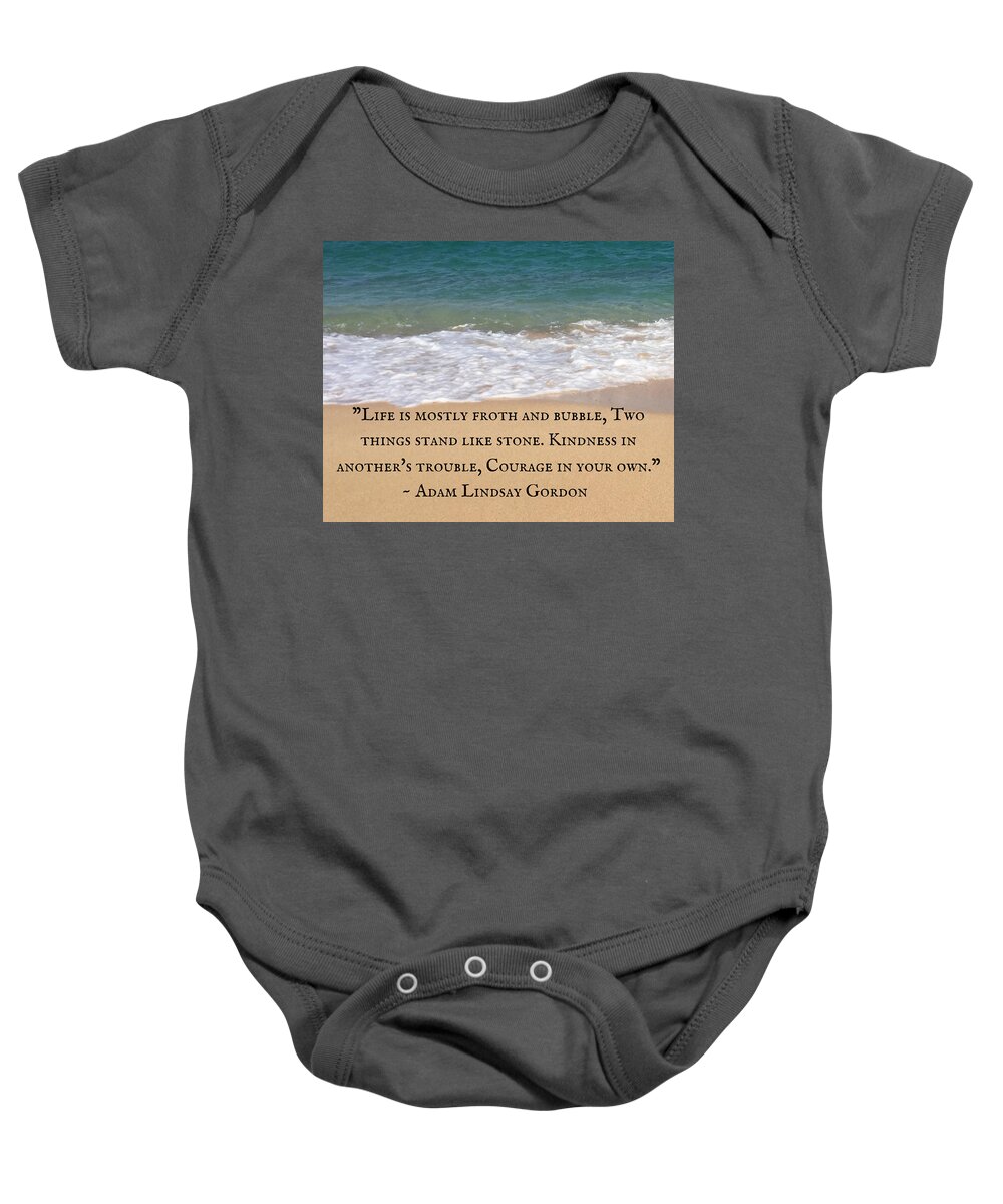 Quote Baby Onesie featuring the photograph Stand Like Stone by Lee Darnell