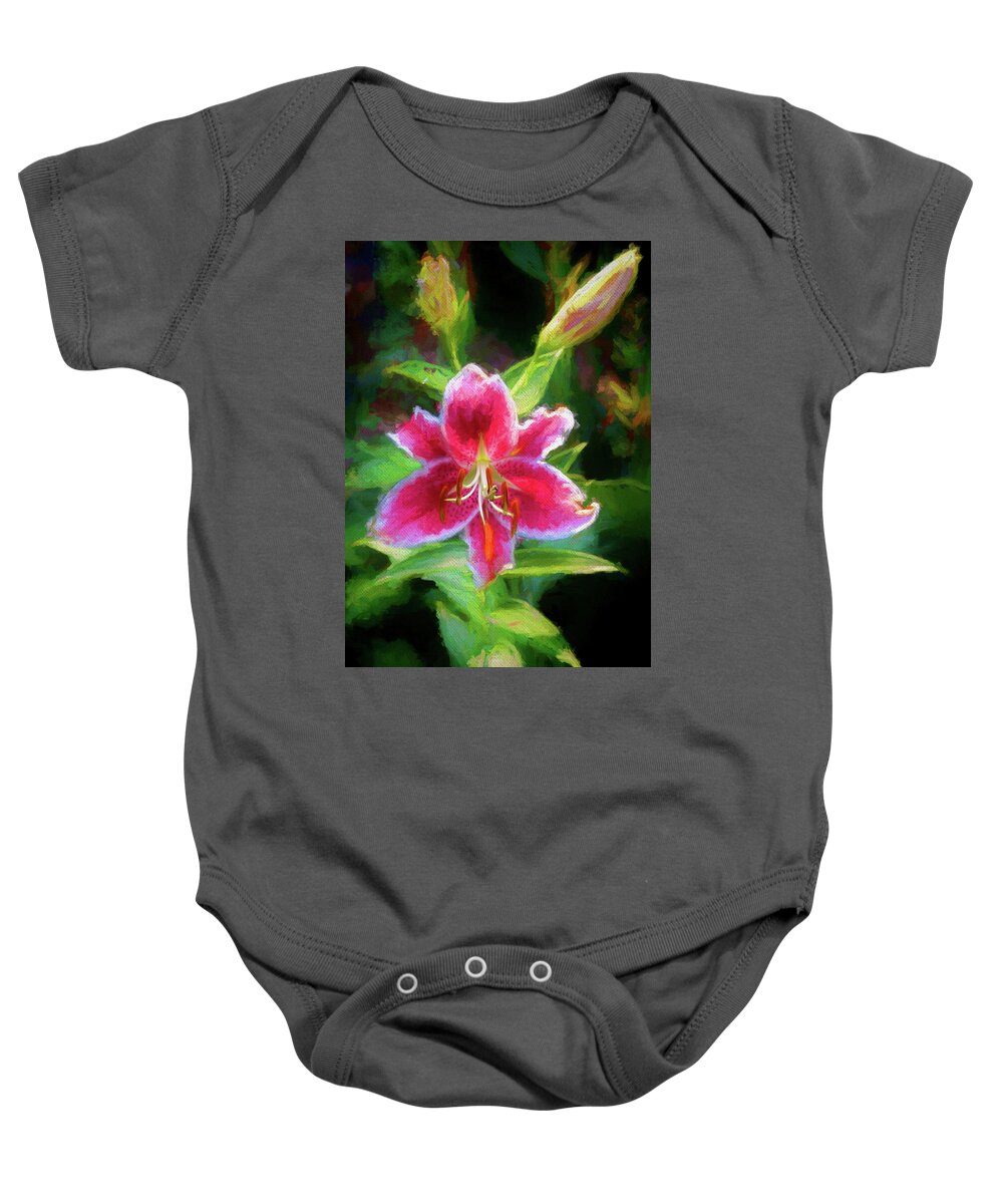 Lily Baby Onesie featuring the photograph Stargazer Lily by Ola Allen