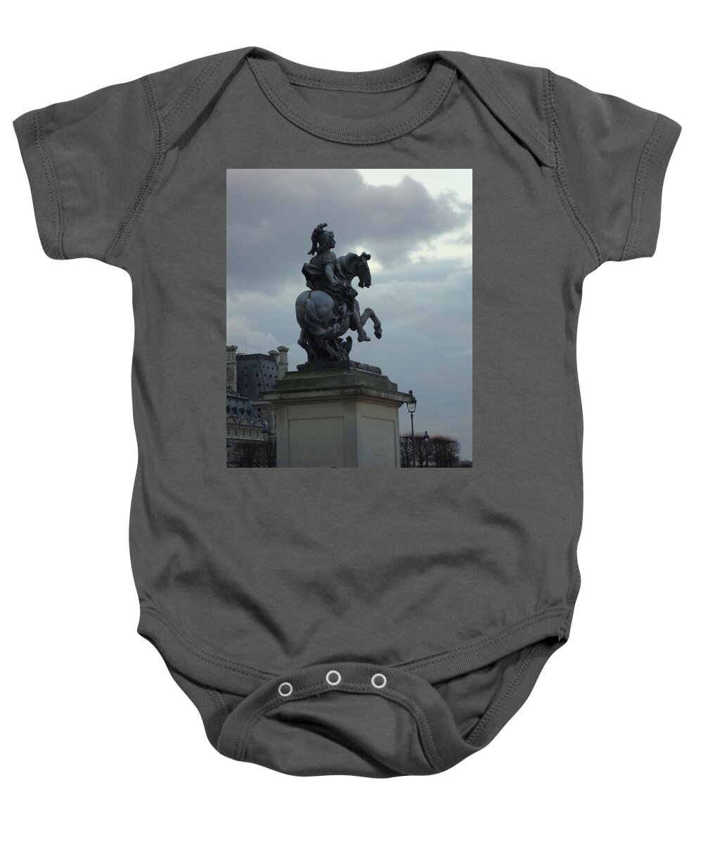 Paris Baby Onesie featuring the photograph Statue at the Louvre by Roxy Rich