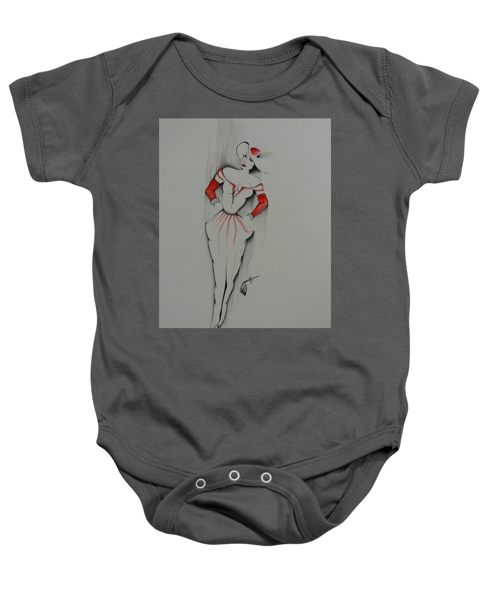Stepping Baby Onesie featuring the painting Stepping in Style by Kem Himelright