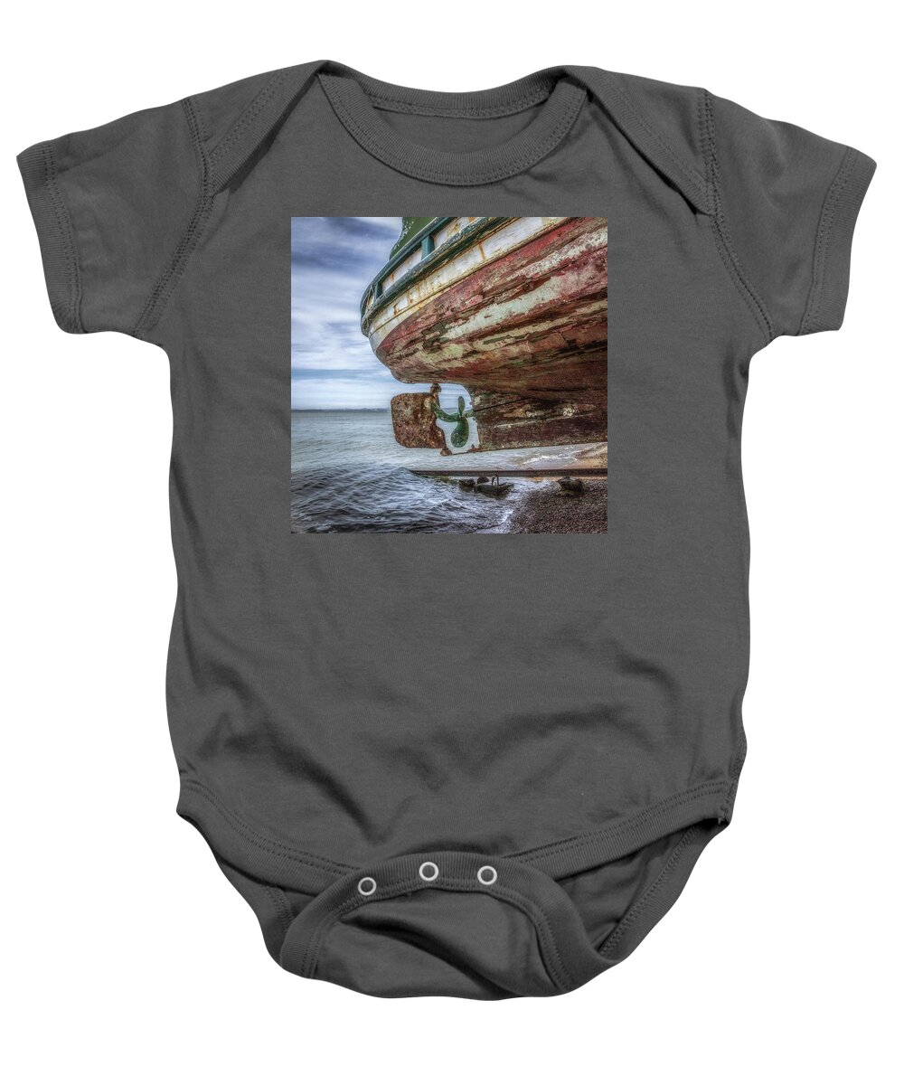 Stern Baby Onesie featuring the photograph Stern of St. Ernia -- Petaluma by Donald Kinney