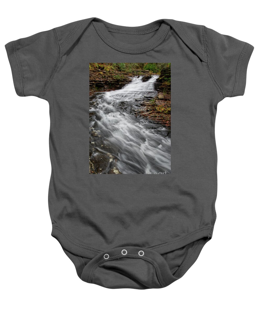 Hike Baby Onesie featuring the photograph Stinging Fork Falls 27 by Phil Perkins