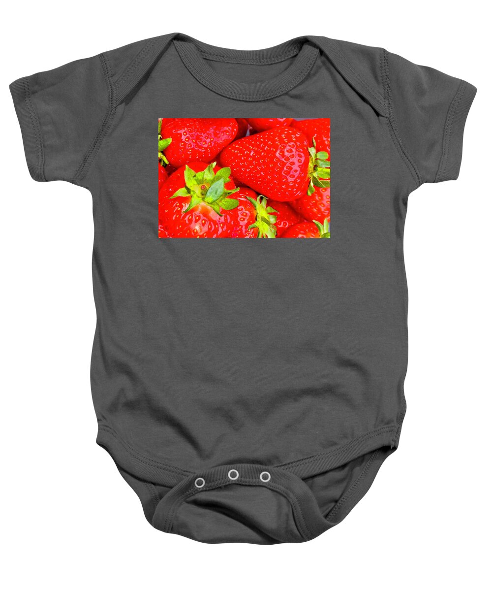 Strawberries Baby Onesie featuring the photograph Strawberries by S J Bryant