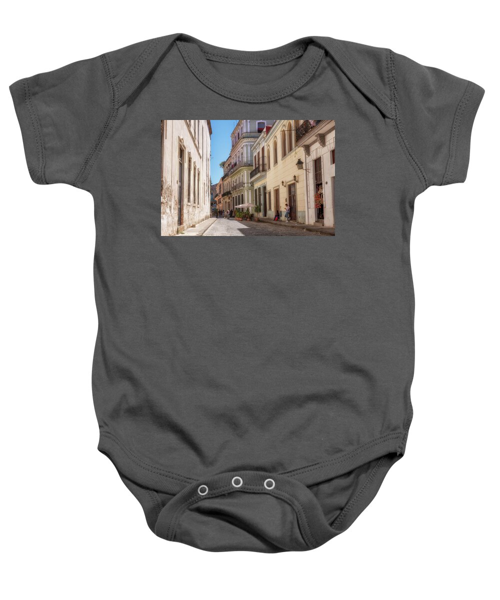Building Baby Onesie featuring the photograph Street in Havana by Elin Skov Vaeth