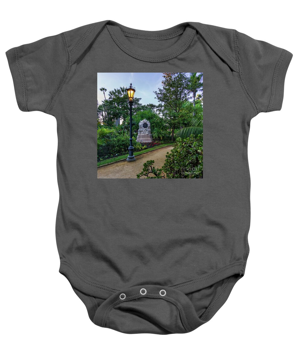 Foliage Baby Onesie featuring the photograph Streetlamp at Genovese Park Cadiz Andalusia by Pablo Avanzini