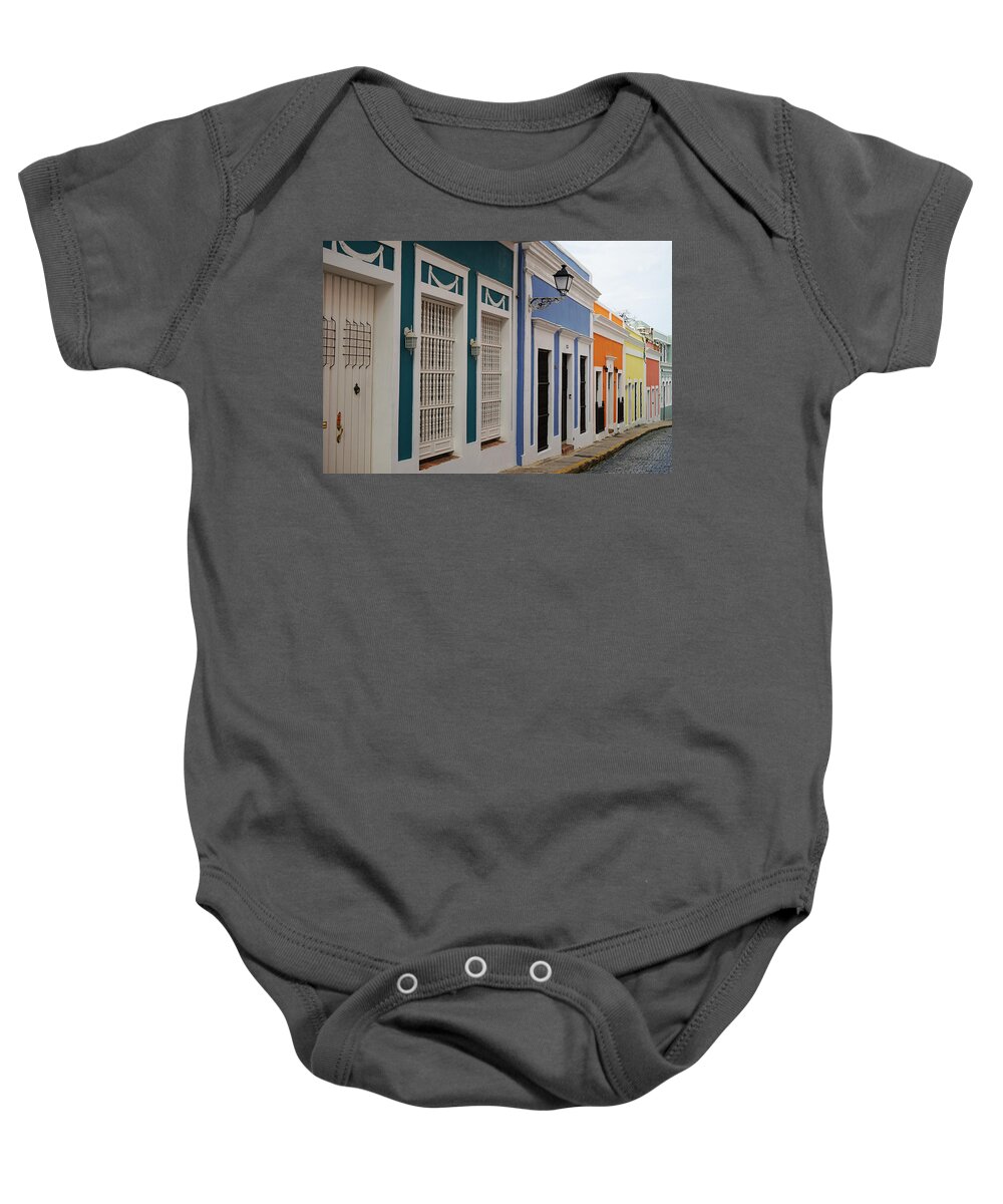 Richard Reeve Baby Onesie featuring the photograph Streets of Old San Juan by Richard Reeve