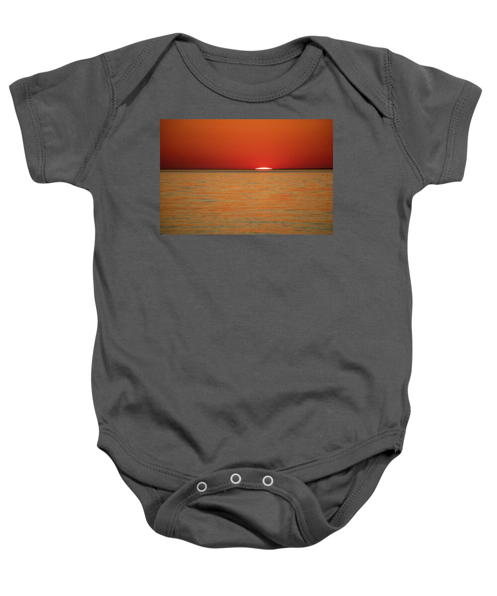 Old Silver Beach Baby Onesie featuring the photograph Stunning End of the Day by Denise Kopko
