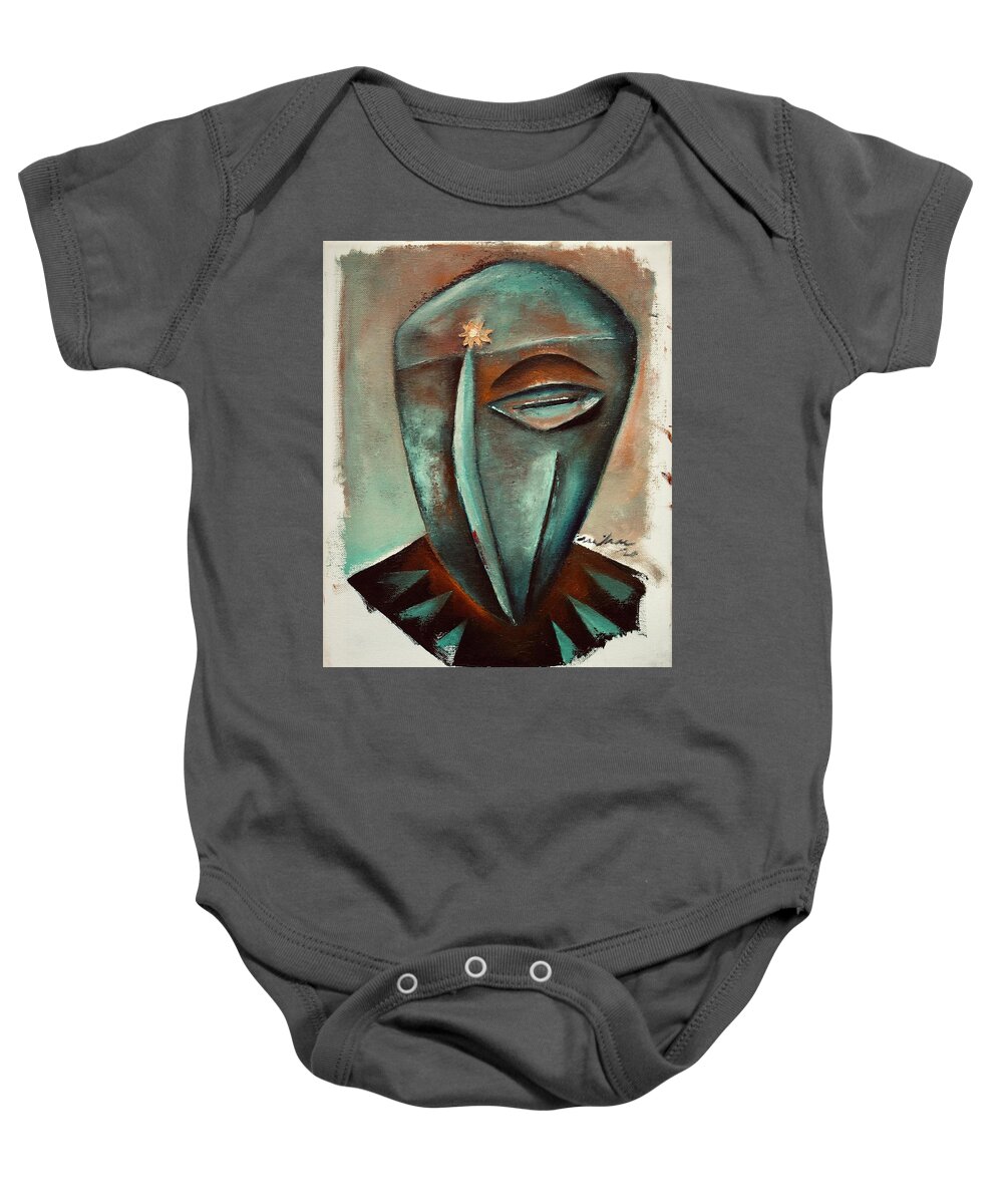 Sun Ra Baby Onesie featuring the painting Sun Abaude / as to Sun Ra by Martel Chapman