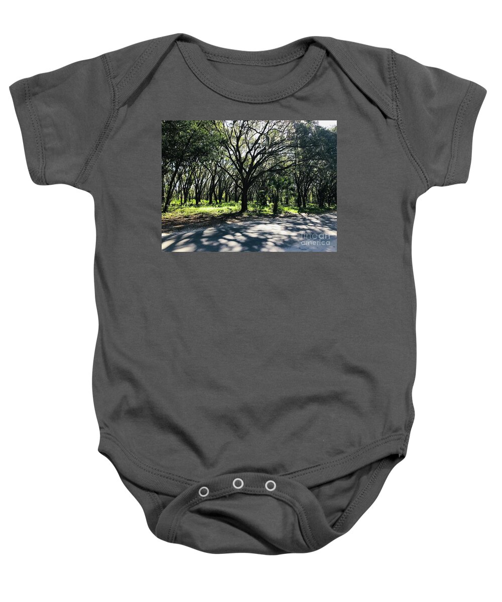 Trees Baby Onesie featuring the photograph Sunlit Southern Trees by Carol Groenen