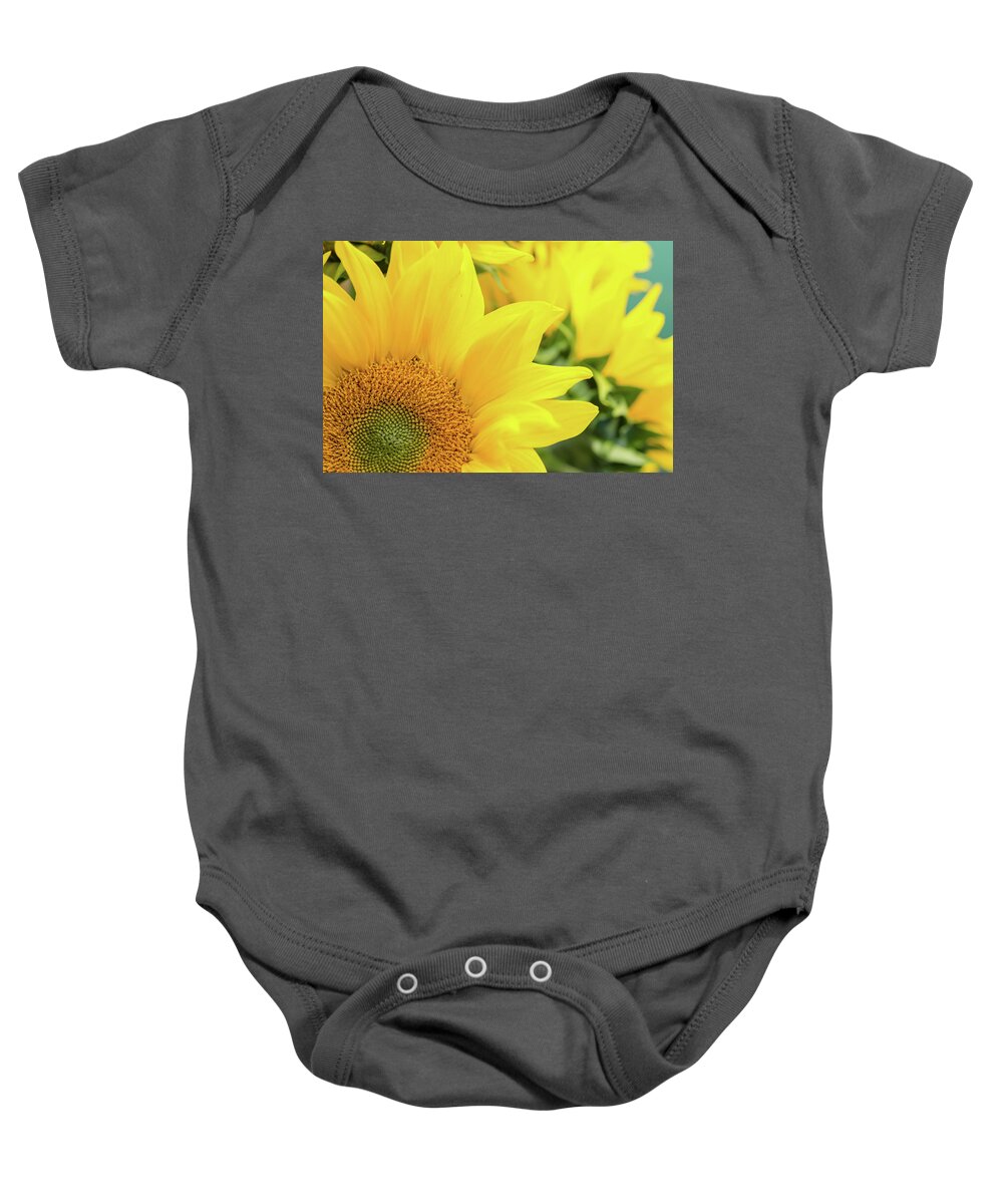 Sunflower Baby Onesie featuring the photograph Sunny by Margaret Pitcher