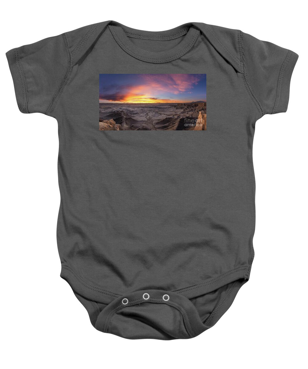 Moonscape Overlook Baby Onesie featuring the photograph Sunrise From The Moon by Michael Ver Sprill