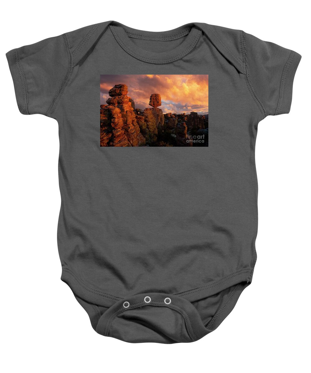 Chiricahua National Monument Baby Onesie featuring the photograph Sunset at Chiricahua by Keith Kapple