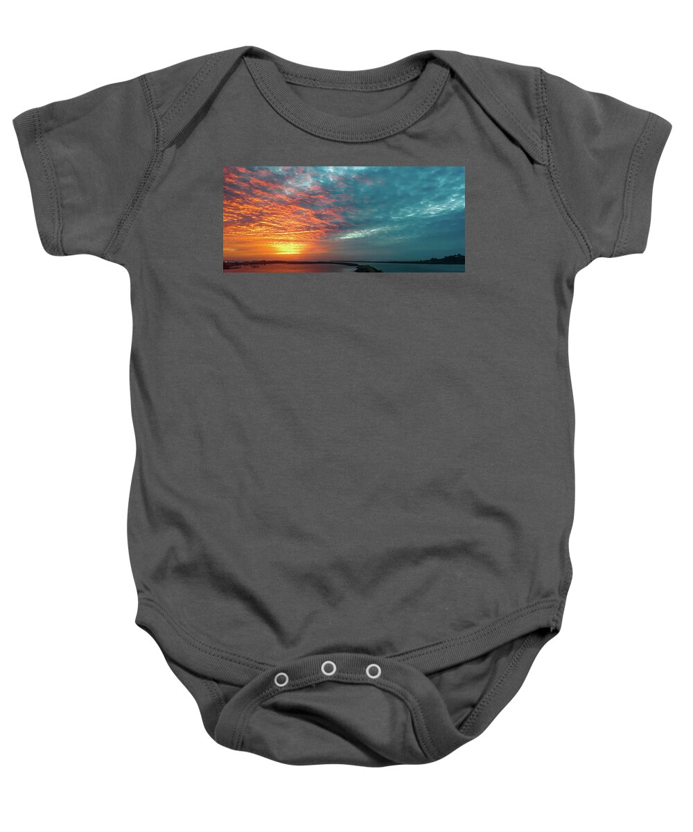 Gold Beach Baby Onesie featuring the photograph Sunset at Gold Beach Oregon by Cathy Anderson