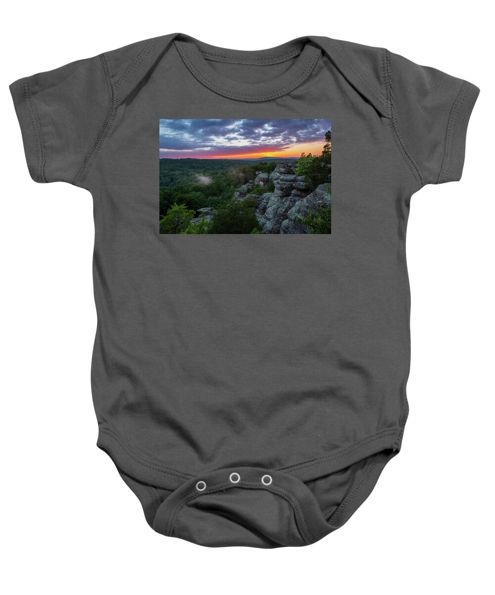 Sunset Baby Onesie featuring the photograph Sunset at the Garden by Grant Twiss