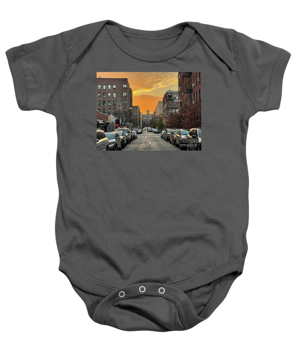 Sunset Baby Onesie featuring the photograph Sunset on Cooper Street by Cole Thompson