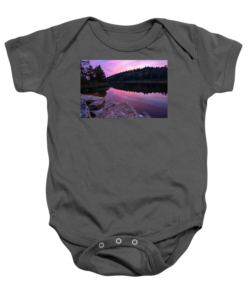 Pendleton Lake Baby Onesie featuring the photograph Sununet at Pendleton Lake by Jaki Miller