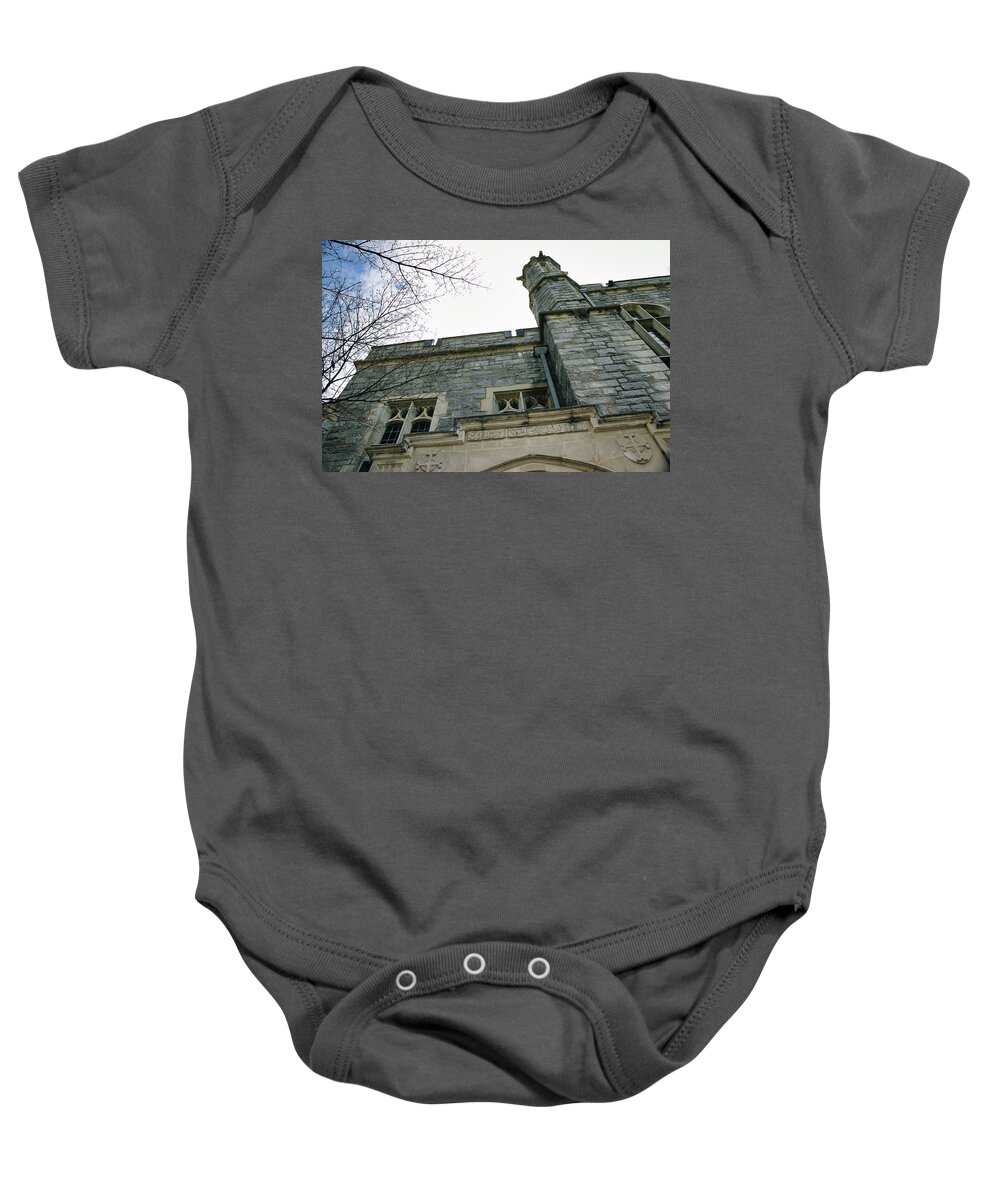 Sw Bowne Baby Onesie featuring the photograph SW Bowne Drew University - Tower Detail Spring 2022 by Christopher Lotito