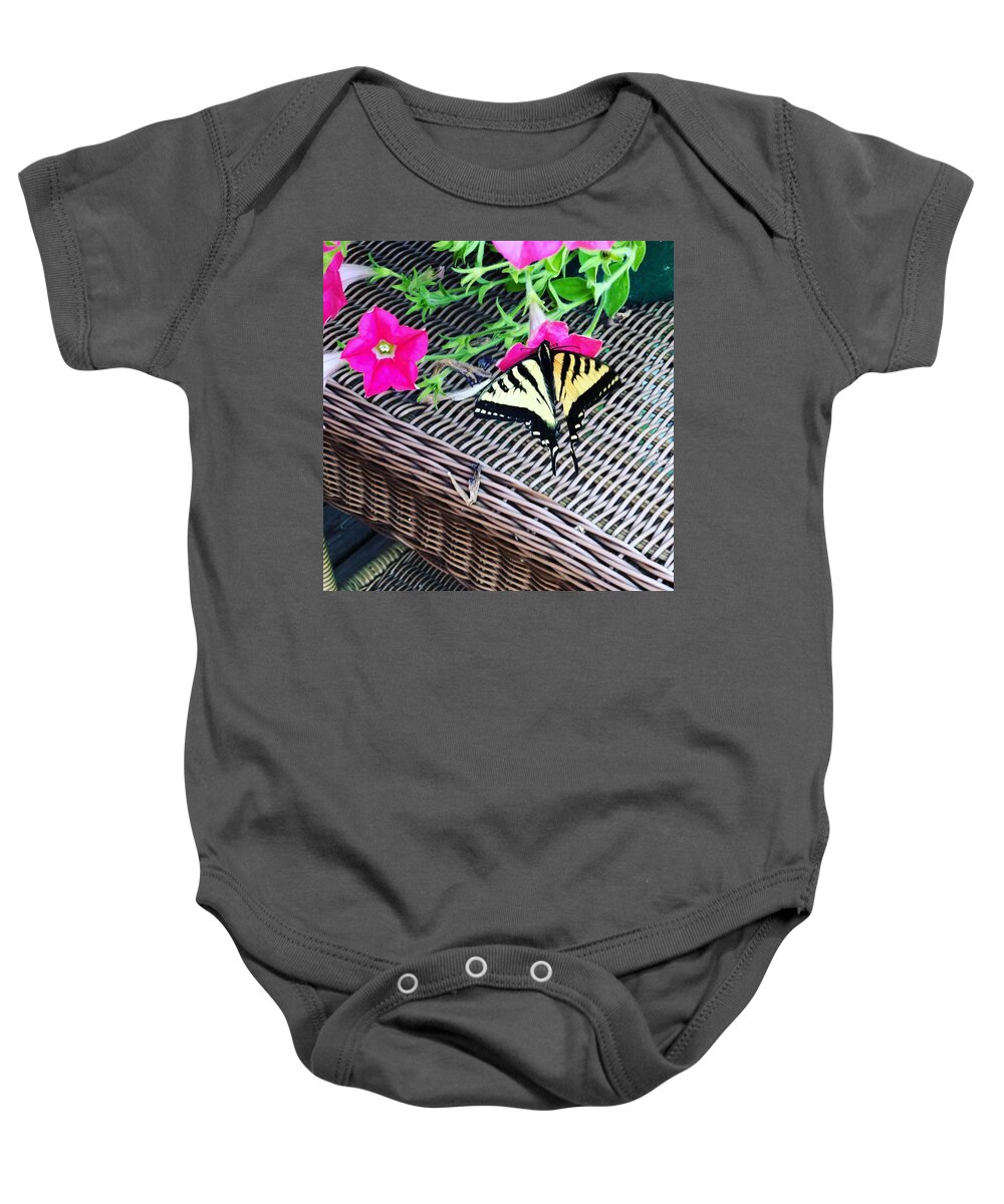 Butterfly Baby Onesie featuring the photograph Swallowtail Butterfly by Grey Coopre