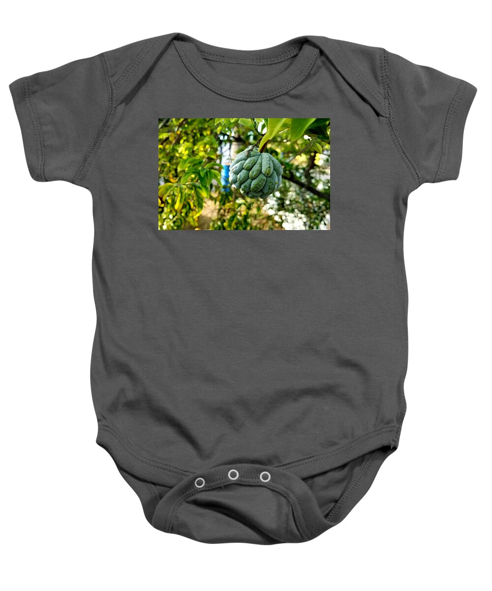Sweetsop Baby Onesie featuring the photograph Sweetsop Watch by Aldane Wynter