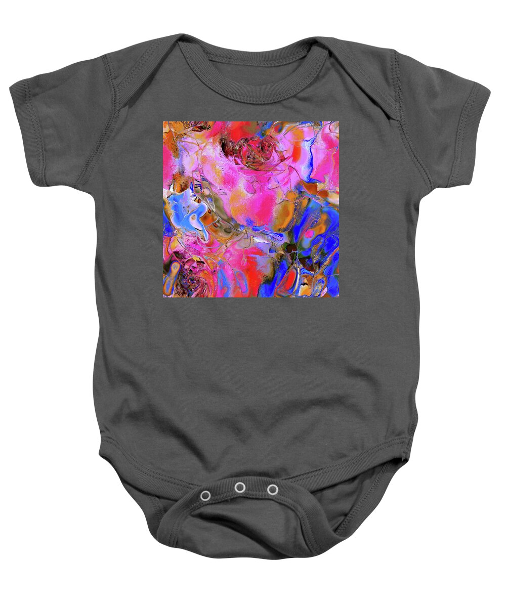 Abstract Baby Onesie featuring the painting Symphony in Pink by Natalie Holland